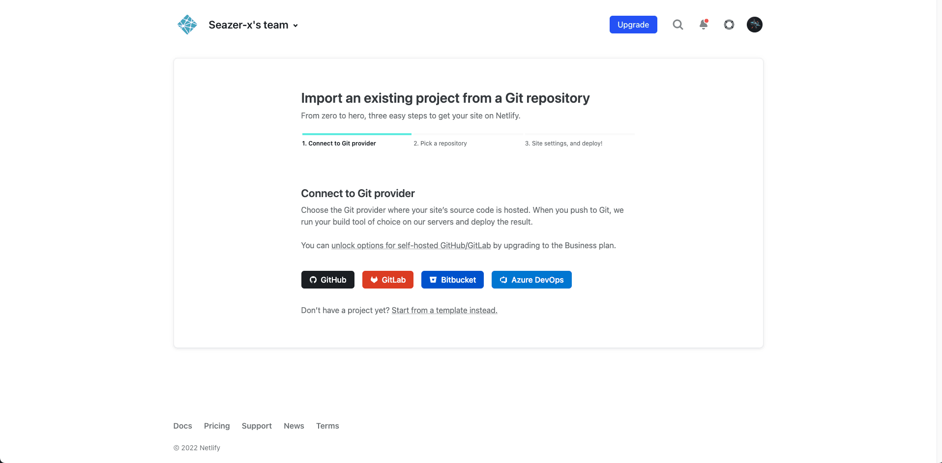 Select GitHub and a web page will pop up to choose the repository you want to authorize