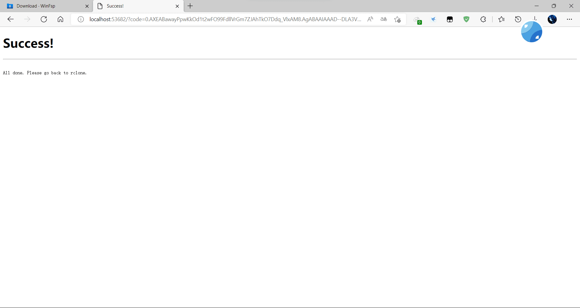 Authorization Successful